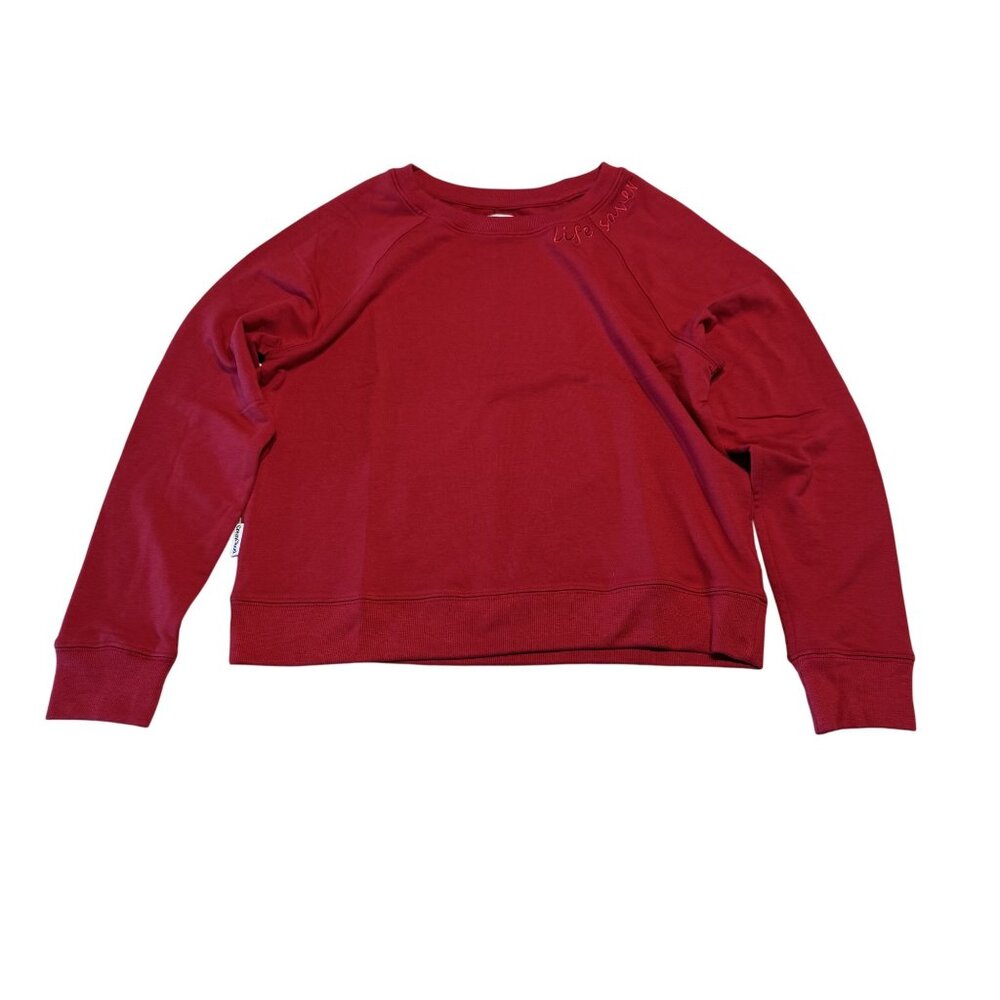 GreenCloud Life Saver Red Crewneck Sweatshirt Women's Size X-Small XS